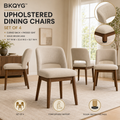 BKQYG™ Upholstered Dining Chairs Set of 4 – Modern Curved-Back Kitchen Chairs with Padded Seats and Solid Wood Legs